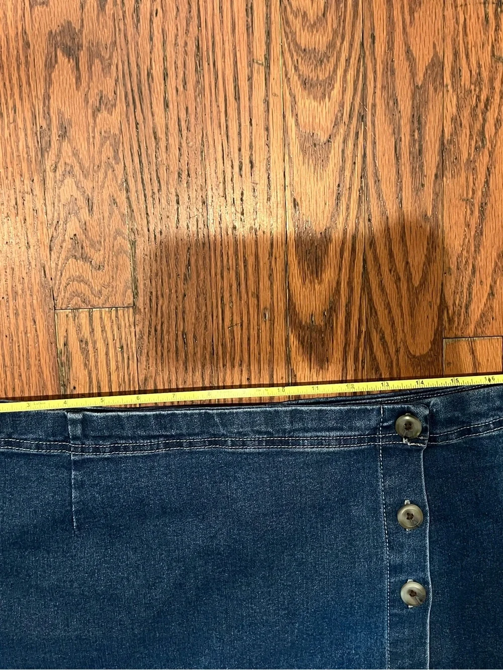 Curve Appeal Denim Button Front Skort Women’s Large Dark Wash - Picture 6 of 7